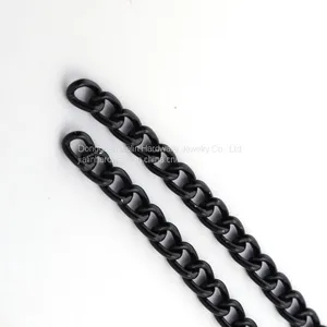 Black Aluminum Curb Cable Link Chain 8.5mm*6.0mm*1.6mm Perfect for Jewelry, Necklaces Ankles, Dog Tags thumbnail-1