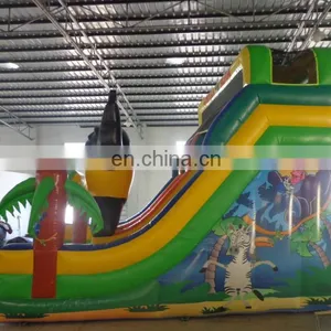 Double Lane Digitally Printed Jungle Gorilla Inflatable Slide thumbnail-2
