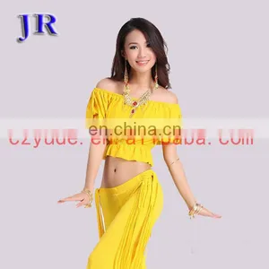 Arabic Tribal Style Crystal Cotton Women Short Sleeve Belly Dance Crop Tops S-3019# thumbnail-3