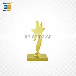Star Shape Custom Gold Plated Award Trophy thumbnail-3