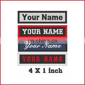 Rectangular 1 Line Custom Embroidered Name Tag Iron / Sew on Patch thumbnail-1