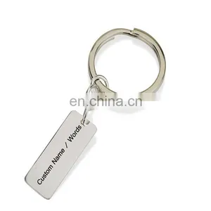 Wholesale Custom Logo Keychain Square Blank Metal Keychain thumbnail-1