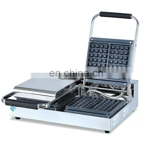 Waffle Iron 2 Head Muffin Snack Waffle Machine Western Kitchen Equipment For Double Waffle Machine thumbnail-1
