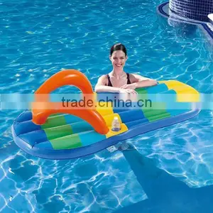 High Quanlity Customized Beach Striped Flip Flop Pool Float Flip Flop Water Bed thumbnail-2
