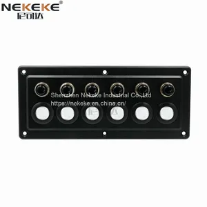 Blue Led 6 Gang Touch Sensitive Switch Panel for Car Boat Caravans 10A Breakers thumbnail-1