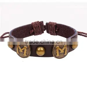 Hot Sale Fashion Zinc Alloy Leather Charm Bracelet Wholesale thumbnail-1