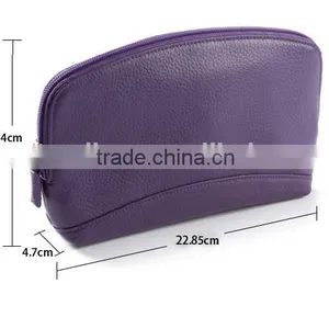 Waterproof Practical Genuine Leather Cosmetic Bag, Leather Makeup Organizer Case Lady thumbnail-2