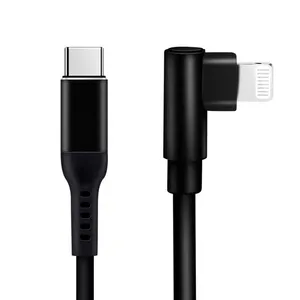 USB C to Lightning Cable Right Angle 3.3ft Ideal for Playing Games IPhone 90 Degree Fast Charging Cable for IPhone 13 Pro Max thumbnail-1