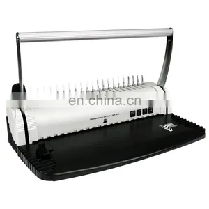 Wholesale Portable Office Use Desktop Book Notebook Steel Knife Binder Manual Comb Binding Machine thumbnail-2