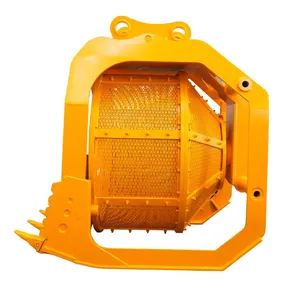 Sieve Bucket Rotating Sieve Cage Sand Washing Sieve River Cleaning Sediment Separation Cage Excavator Drum Screen Funnel thumbnail-2