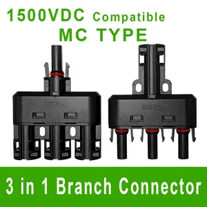NSPV Solar Panel Parallar Series Compatible DC1500V 3 in 1 Branch Connector thumbnail-1