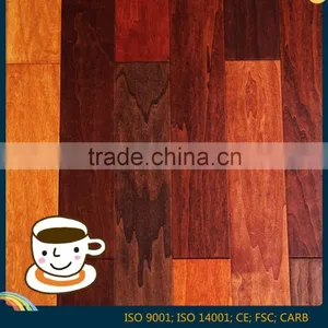 Hot Sale Handscraped Poplar Multilayer Engineered Wood Flooring Different Color thumbnail-1