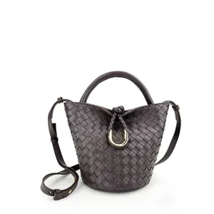 Bucket Bags Women's Totes Bags Hand Bags Designer Luxury Woven Bag Knitting Straw Bag Soft Lady Handbags New In Handmade thumbnail-1