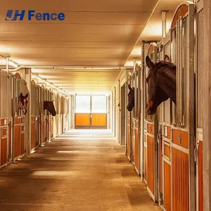 Customized 12ft Prefabricated Galvanized Steel Horse Stable Sell Luxurious Portable Outdoor Horse Stall With Roof Stalel thumbnail-6