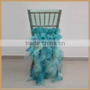 C009R1 Cheap Organza Ruffled Chair Cover Wedding thumbnail-2