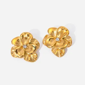 Non-Tarnish 18K Gold Plated Earrings - High Quality Stainless Steel Fashion Jewelry thumbnail-5