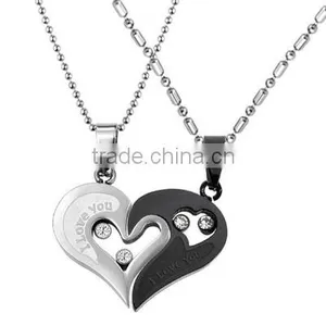 Fashion Jewelry 2016 316l Stainless Steel Jewelry Heart Pendant Necklace Necklaces For Couple Quality Choice Most Popular thumbnail-2