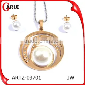 2016 Trending Products Pearl Earring Designs Fashion Jewellery Sets For Women thumbnail-1