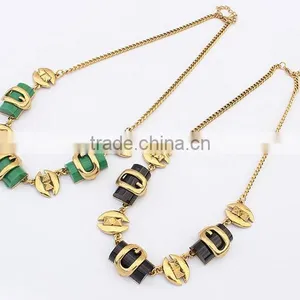 Fashion New Design Personality Metal Geometry Pendant Necklace Jewelry Set thumbnail-4