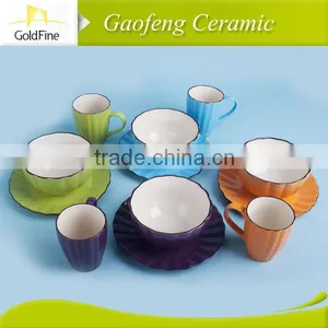 Bright Color Glaze Porcelain Cups and Saucers thumbnail-4