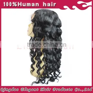 Premium Quality Loose Wave Silk Top Wig,18 Inch Glueless Brazilian Human Hair Full Lace Wig thumbnail-2