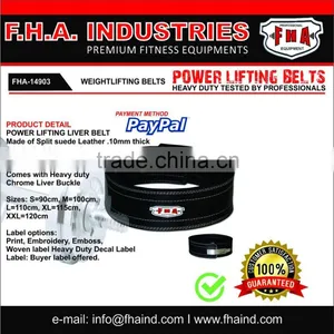 Power Lifting Liver Buckle Belt 10mm Genuine Leather Weightlifting Accessories by FHA INDUSTRIES PAKISTAN thumbnail-1