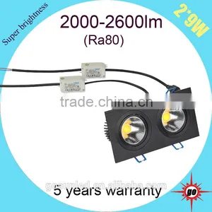 High Quality Dimmable Recessed Square Led Downlight 2x9w Double Head Warranty Cob Led Downlight thumbnail-1