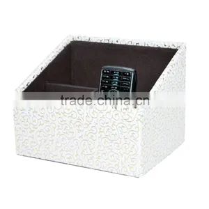 Newest OEM Promotional Leather tv Remote Control Holders, Mobile Phone Holder, Desk Organizer thumbnail-1