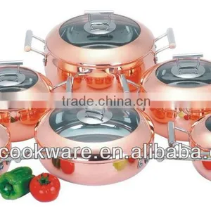 12pcs High Quality 2.5mm Tri-ply Copper Cookware Sets With Vegetable Shape for Wholesale thumbnail-1