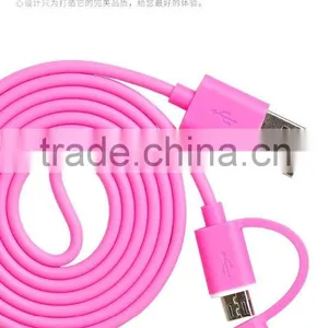 GOLF Speed 2in1 Intelligent Sync Charging Cable for Iphone 5/5s/6s/6s Plus 2.1A 105CM Micro USB TPE Cable for Android Device thumbnail-3