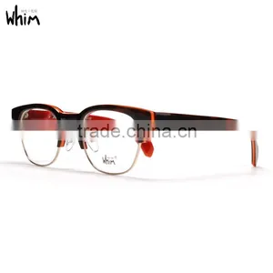 Whim Brand Designer Hand Made Half Rim Retro Myopia Acetate Glasses Frame thumbnail-4