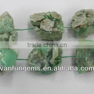 Natural Gemstone Beads Chrysoprase Rough Nuggets thumbnail-1