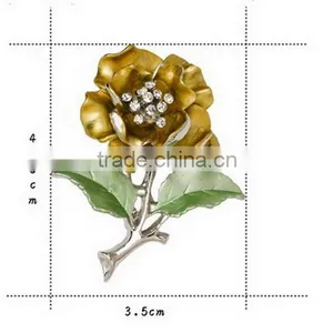 2015 Hottest Peony Flower Decorative Crystal Painting Flower Brooch thumbnail-4