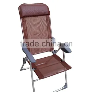 5 Adjustable Positions Folding Aluminum Beach Chair With a Pillow thumbnail-1