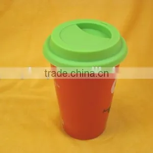 YF11022 Double Layer Ceramic Mug With Silicone Lid thumbnail-3
