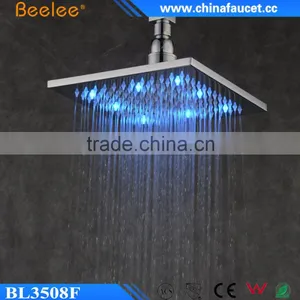 Beelee 8 Inch Brass Filtered LED Ceiling Rain Negative Ion Shower Head thumbnail-1