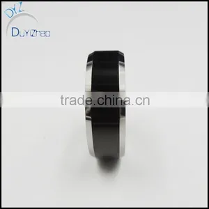 Black Pure Tungsten Ring Tungsten Carbide Wedding Ring for Men thumbnail-2