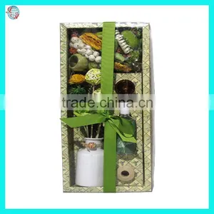 Green Tea Potpourri Ceramic Flower Glass Bottle Reed Diffuser thumbnail-1