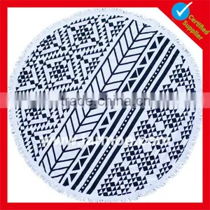 Inexpensive Custom Design Hot Sell Cotton Round Beach Towel Supplier's Choice thumbnail-5