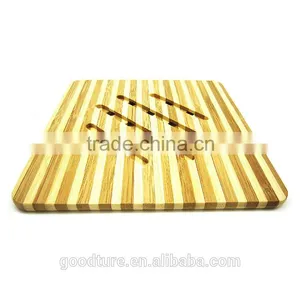 Two Color Strips Small Bamboo Placemat Table Mat Coaster Handmade Mats And Pads thumbnail-2