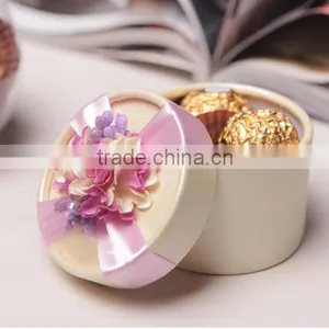 Round Paper Wedding Gift Box, Wedding Chocolate Box thumbnail-3