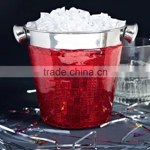 Wholesale Acrylic Cutomized Red Ice Bucket China Factory thumbnail-1