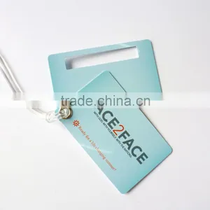 Custom 30 Mil CR80 Plastic Luggage Tags With Transparent Rope thumbnail-1
