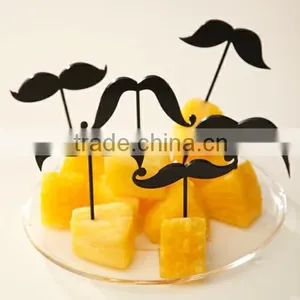 Mustache Plastic Fruit Fork thumbnail-1