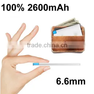 2600mah Powerbank Mini Card Mobile Power Bank External Portable Battery Charger for IPhone 5 5s 6 6+ for IPod IPad Any 5V Device thumbnail-1