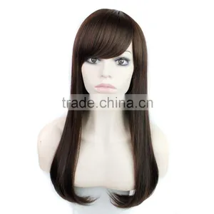 28" Synthetic Cosplay Wig Female Hairstyle Long Curly Wavy Black Hair Wigs African American Wig thumbnail-1