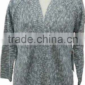 Slub Yarn,malange Effect,ladies' Cardigan thumbnail-1
