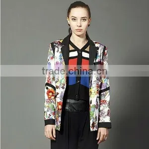 Women Formal Coat and Skirt Flower Print Fashion Style thumbnail-1