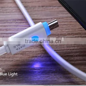 Ultra Thin USB Cable for Mobile Phone Soft USB Data Transfer Cable Charger With LED Light thumbnail-2