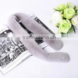 High Quality Small Size Casual Fashion Rex Rabbit Fur Scarf for Women/girls KZ160055 thumbnail-5
